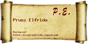 Prusz Elfrida névjegykártya